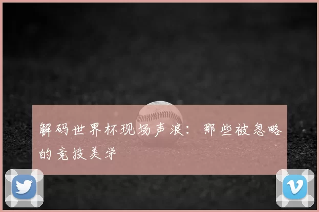 解码世界杯现场声浪:那些被忽略的竞技美学